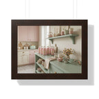 “Strawberry Milk Kitchen Aesthetic” Framed Poster: Pastel Kitchen Wall Art | Strawberry Milk Aesthetic Still Life Print | Soft Retro Home Decor
