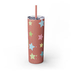Unicorn Skinny Tumbler 20oz — Cute Pastel Rainbow Unicorn with Straw