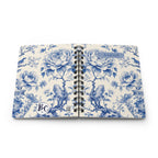 Floral Blue Toile Journal — Spiral-Bound Notebook with "Journal" Cover