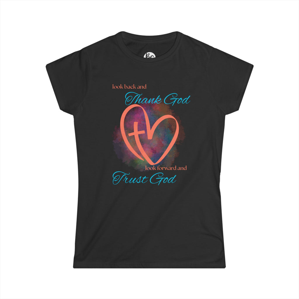Thank God Trust God Heart Tee — Women's Faith Graphic T‑Shirt