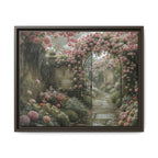 Framed Canvas Print – Secret Garden Archway Floral Landscape