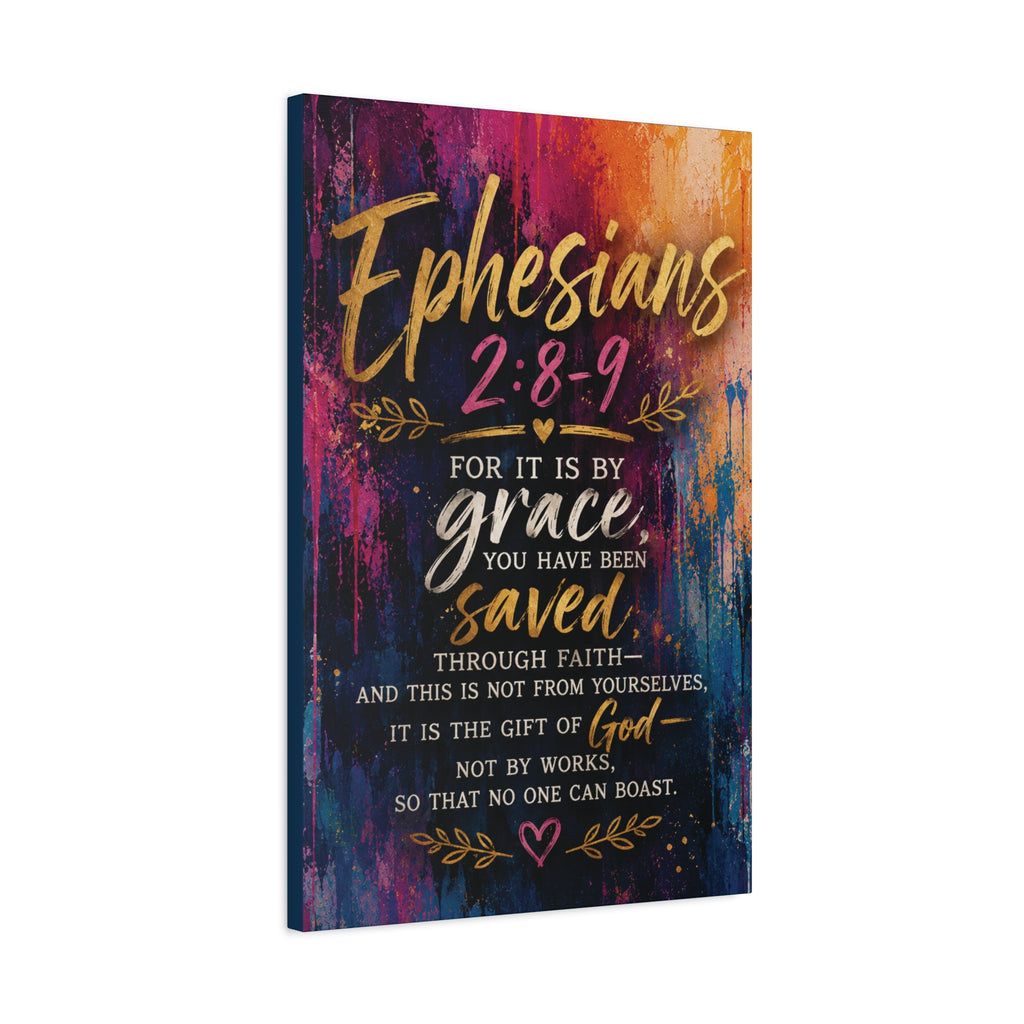Grace in Color™ – Ephesians 2:8–9 | Contemporary Christian Scripture Canvas