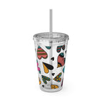 Sunsplash 16oz Heart Pattern Tumbler with Straw