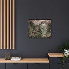 Framed Canvas Print – Secret Garden Archway Floral Landscape