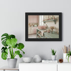 “Strawberry Milk Kitchen Aesthetic” Framed Poster: Pastel Kitchen Wall Art | Strawberry Milk Aesthetic Still Life Print | Soft Retro Home Decor