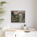 Framed Canvas Print – Secret Garden Archway Floral Landscape