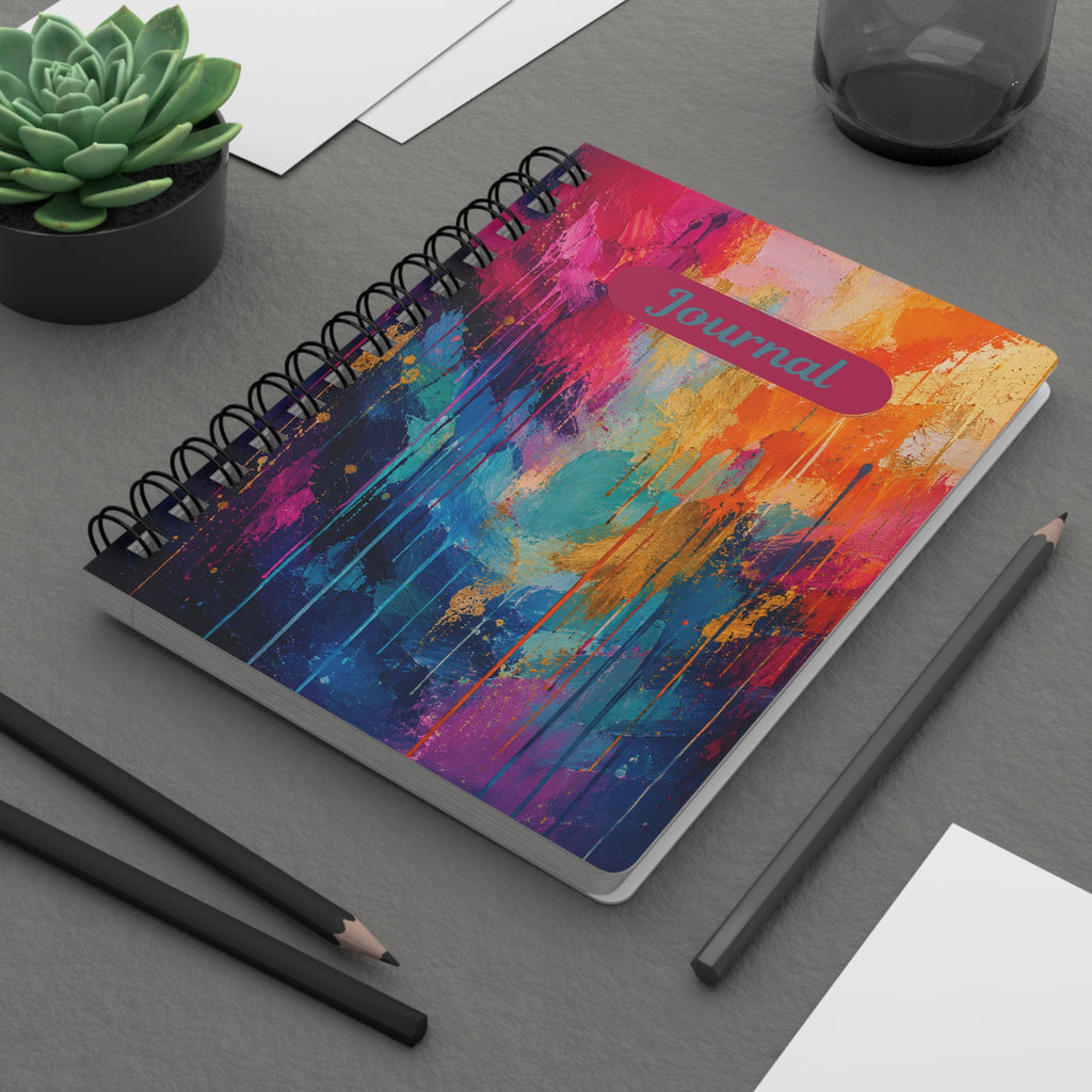 Colorful Abstract Spiral Journal — 'Journal' Notebook for Notes & Creativity