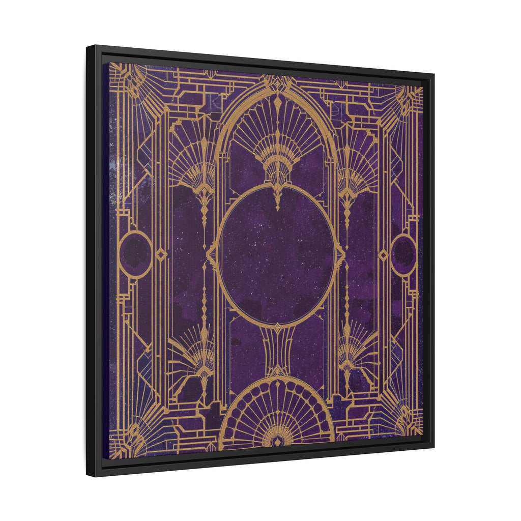 Art Deco Purple Gold Framed Canvas Wall Art