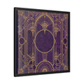 Art Deco Purple Gold Framed Canvas Wall Art