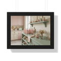 “Strawberry Milk Kitchen Aesthetic” Framed Poster: Pastel Kitchen Wall Art | Strawberry Milk Aesthetic Still Life Print | Soft Retro Home Decor