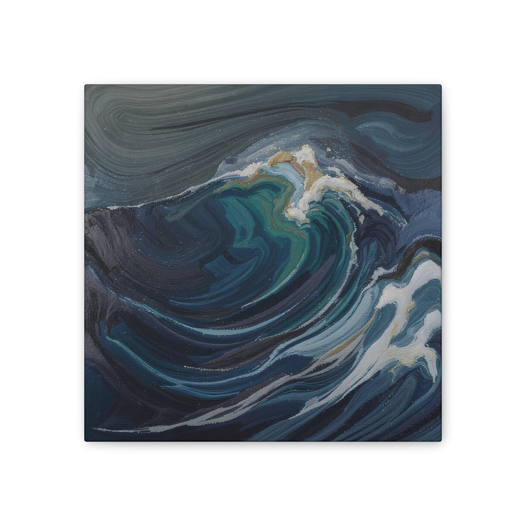 Ocean Wave Abstract Canvas Wall Art - Stretched 0.75"