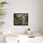 Framed Canvas Print – Secret Garden Archway Floral Landscape