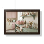 “Strawberry Milk Kitchen Aesthetic” Framed Poster: Pastel Kitchen Wall Art | Strawberry Milk Aesthetic Still Life Print | Soft Retro Home Decor