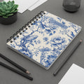Floral Blue Toile Journal — Spiral-Bound Notebook with "Journal" Cover