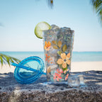 Floral Sunsplash 16oz Tumbler with Straw — Watercolor Wildflower Drink Cup