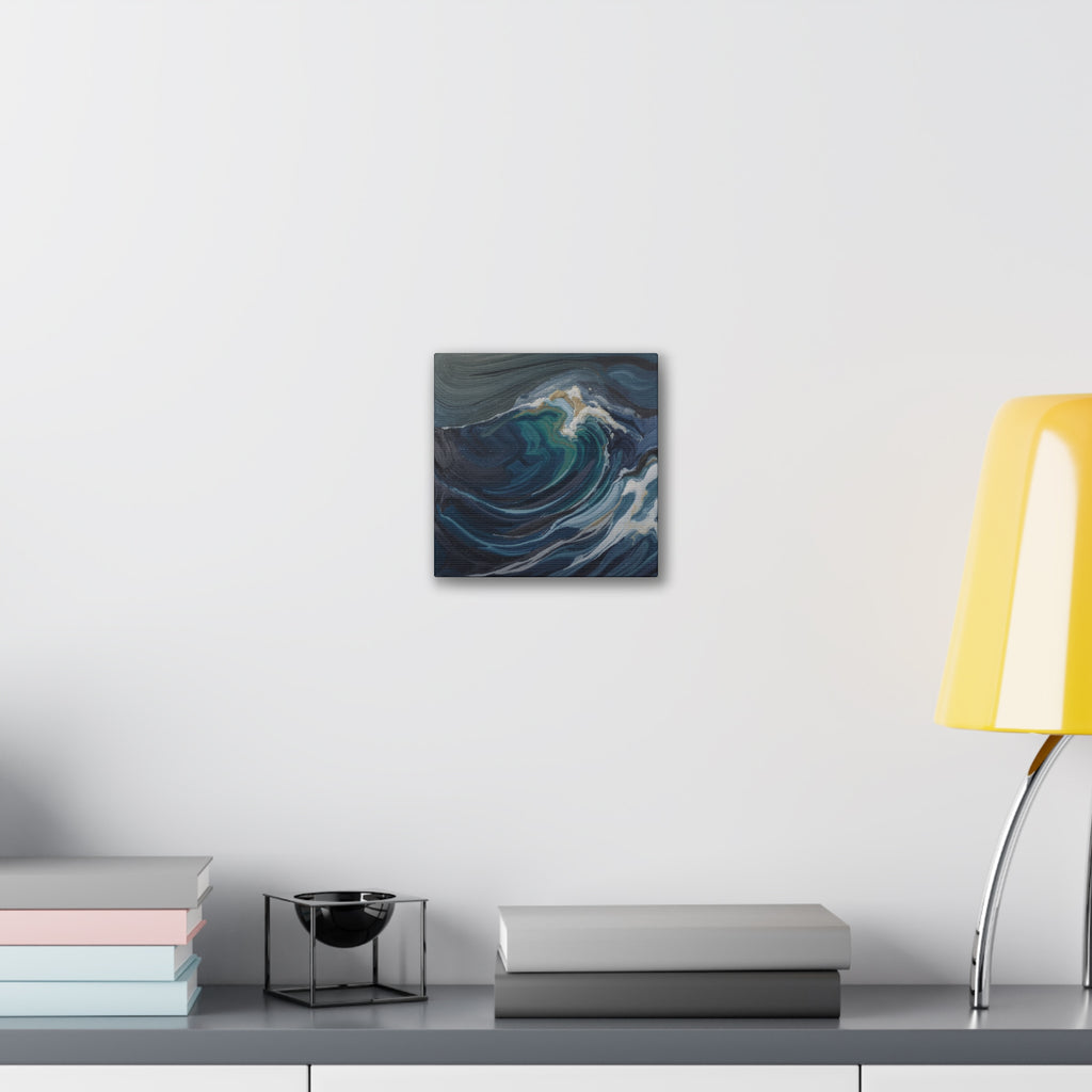Ocean Wave Abstract Canvas Wall Art - Stretched 0.75"