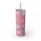 Unicorn Skinny Tumbler 20oz — Cute Pastel Rainbow Unicorn with Straw