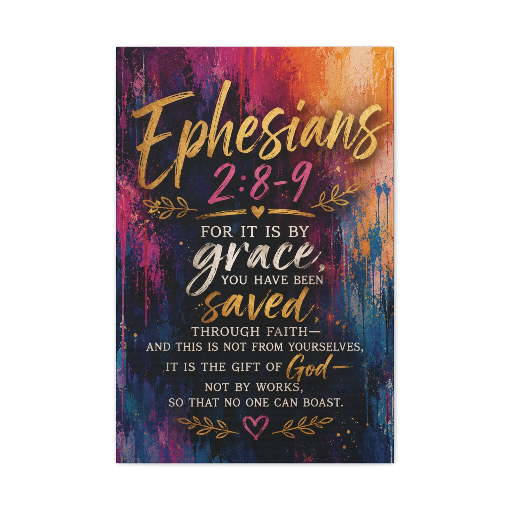 Grace in Color™ – Ephesians 2:8–9 | Contemporary Christian Scripture Canvas