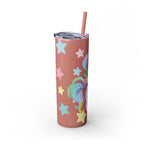 Unicorn Skinny Tumbler 20oz — Cute Pastel Rainbow Unicorn with Straw