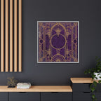 Art Deco Purple Gold Framed Canvas Wall Art