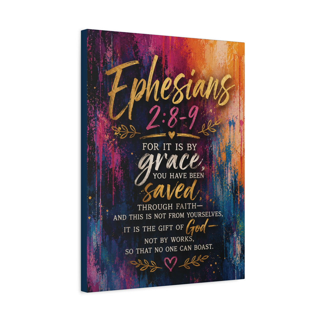 Grace in Color™ – Ephesians 2:8–9 | Contemporary Christian Scripture Canvas