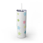 Unicorn Skinny Tumbler 20oz — Cute Pastel Rainbow Unicorn with Straw