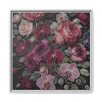 Framed Floral Canvas Print — Dark Romantic Bouquet Wall Art