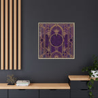Art Deco Purple Gold Framed Canvas Wall Art