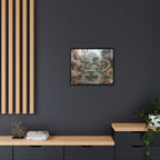 Mediterranean Garden Fountain Canvas — Framed Matte Wall Art