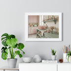 “Strawberry Milk Kitchen Aesthetic” Framed Poster: Pastel Kitchen Wall Art | Strawberry Milk Aesthetic Still Life Print | Soft Retro Home Decor