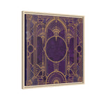 Art Deco Purple Gold Framed Canvas Wall Art