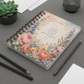 Floral Scripture Spiral Journal — "For from His fullness... grace upon grace"