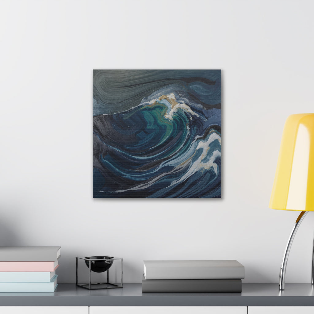 Ocean Wave Abstract Canvas Wall Art - Stretched 0.75"