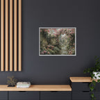 Framed Canvas Print – Secret Garden Archway Floral Landscape